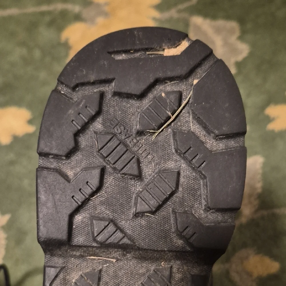 Red Wing Shoes Black Work Boots with Purple Lining